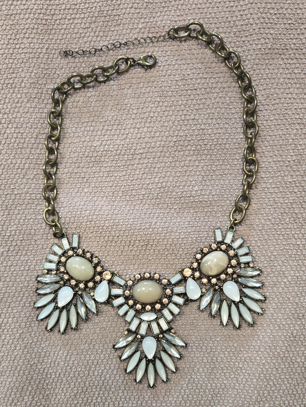 Statement Cream and Gold Bib Necklace
